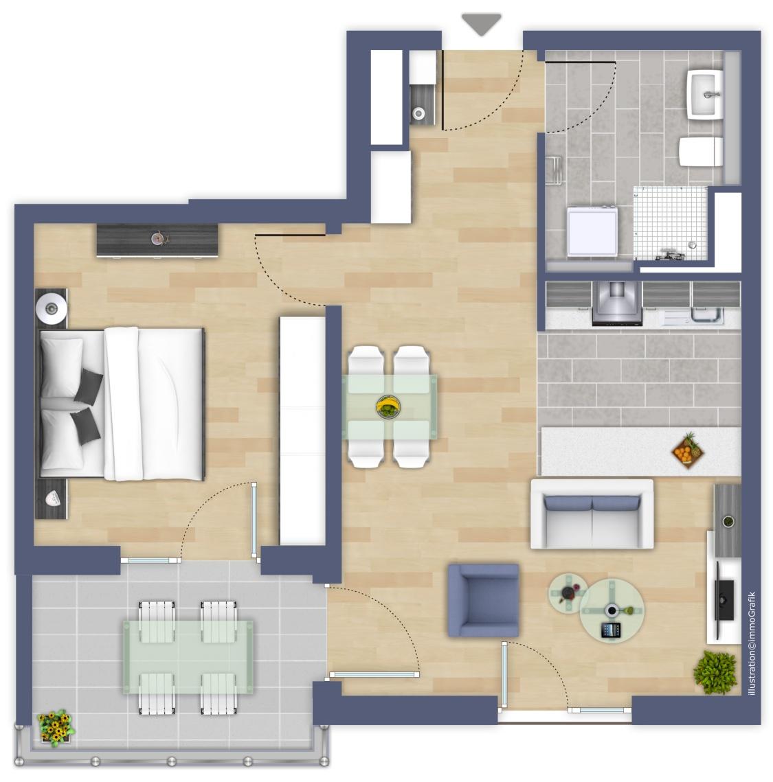 2 Zimmer Wohnung in Düsseldorf - Lörick- VIERZIG549 zur Miete ...